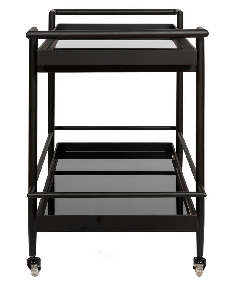 Contemporary Modernist Black Bar Cart at 1stDibs