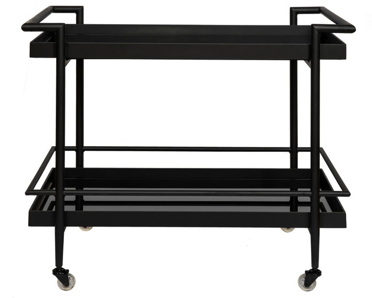 Contemporary Modernist Black Bar Cart at 1stDibs