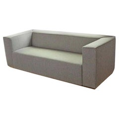 Contemporary Modernist Cassina Italy Plush Gray Sofa on Chrome Base