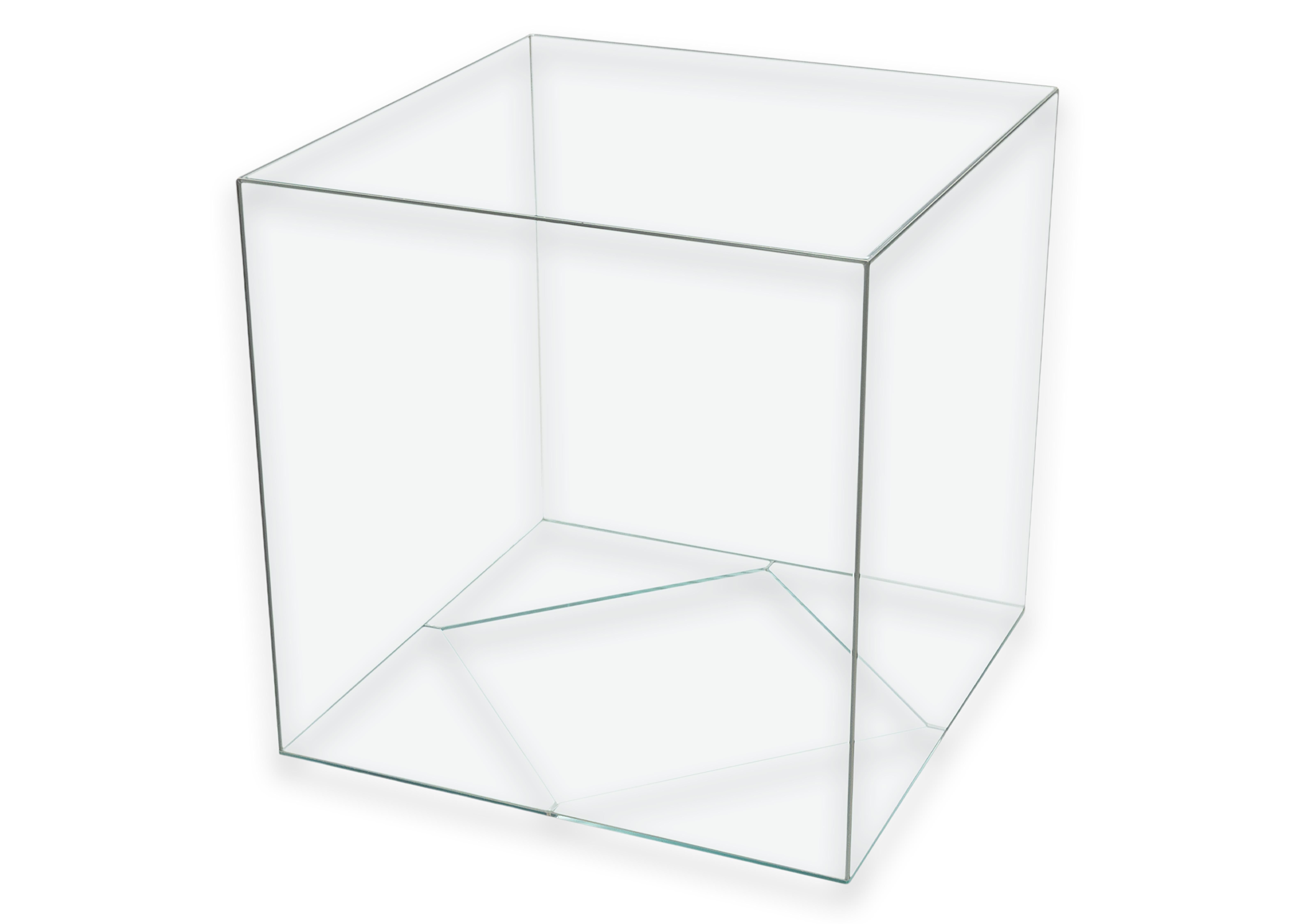 Vetro Tavolo d'accento laterale a cubo in vetro trasparente modernista in vendita