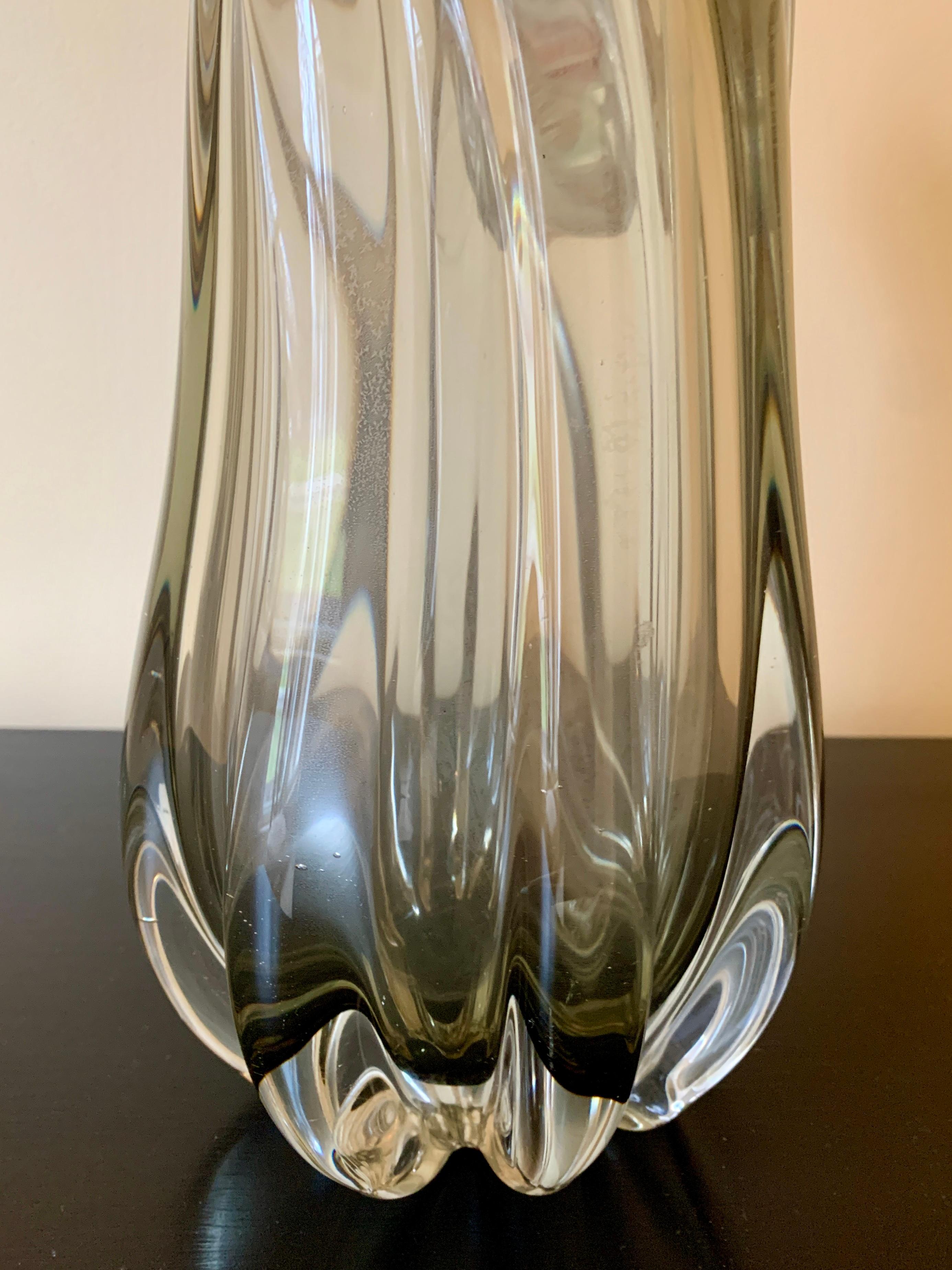 20th Century Contemporary Modernist Clear Glass Table Lamp For Sale