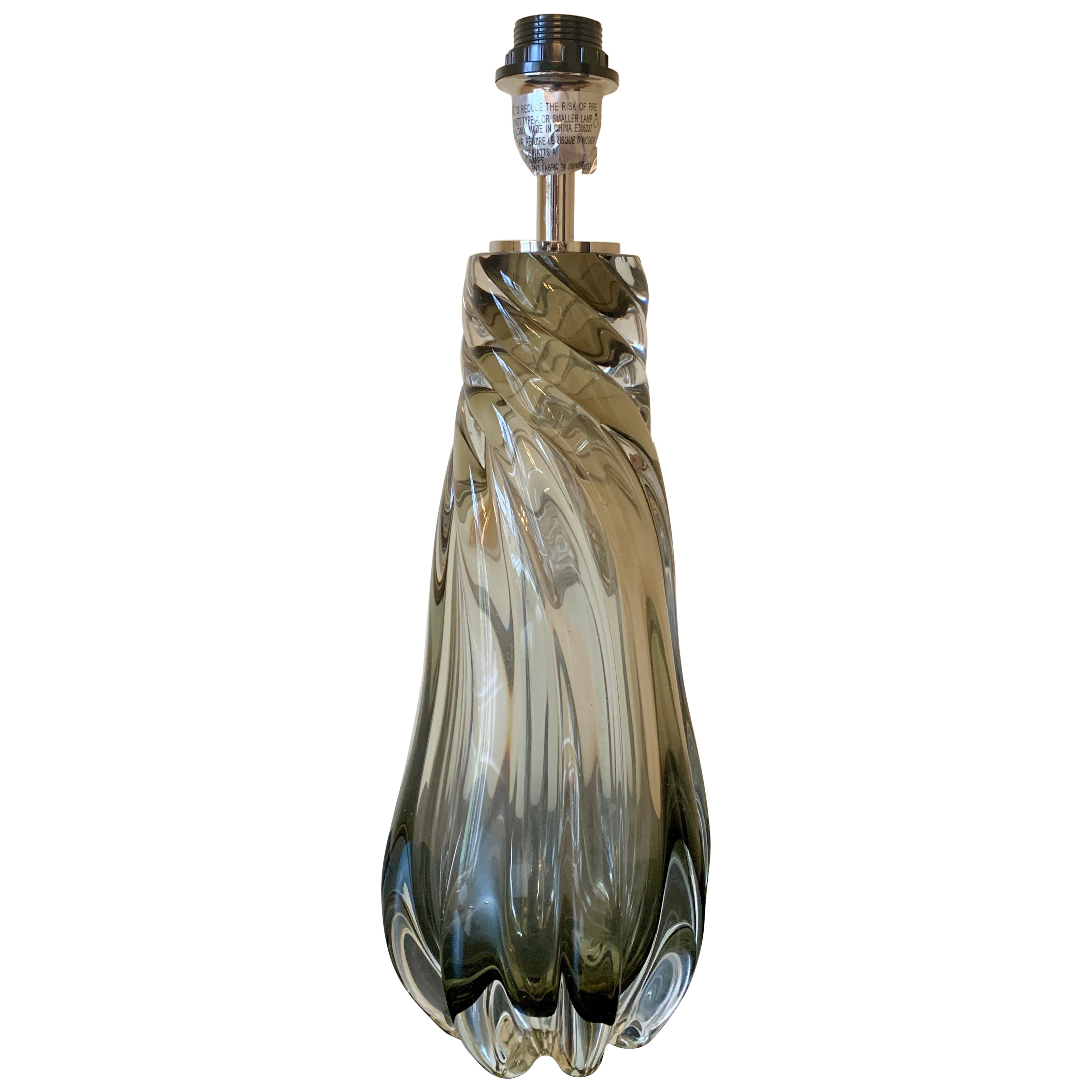 Lampe de table moderne contemporaine en verre clair en vente