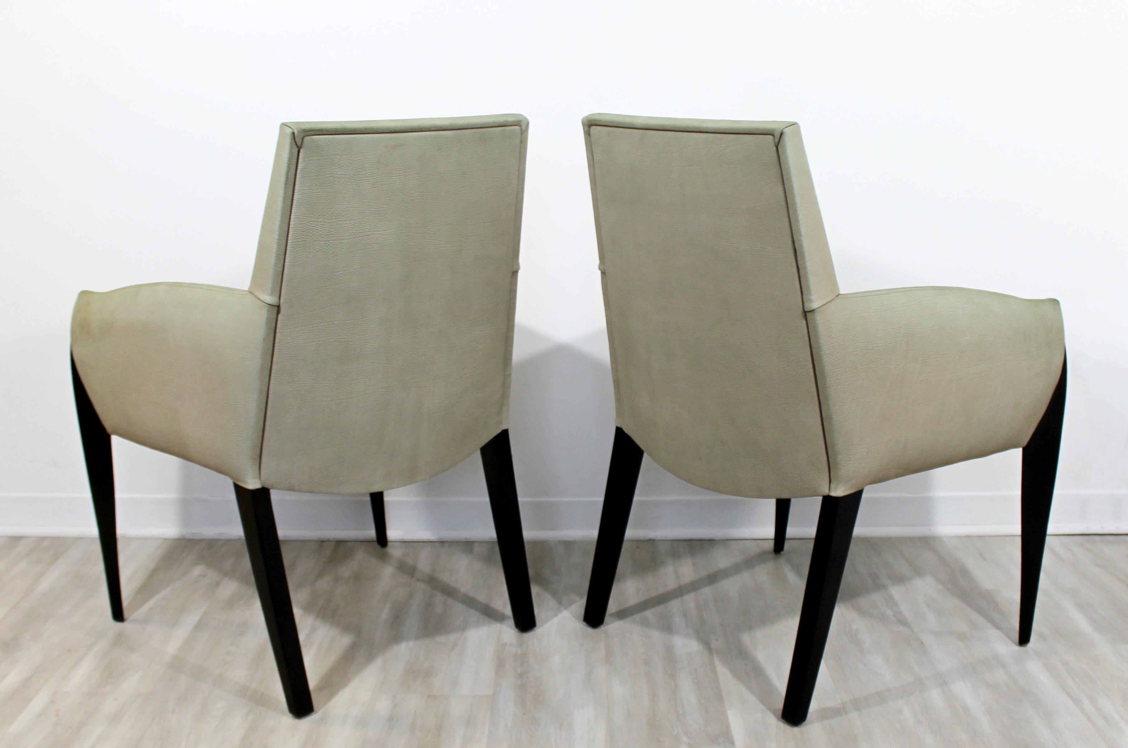 Contemporary Modernist Dakota Jackson Pair of Leather Lounge Armchairs 1