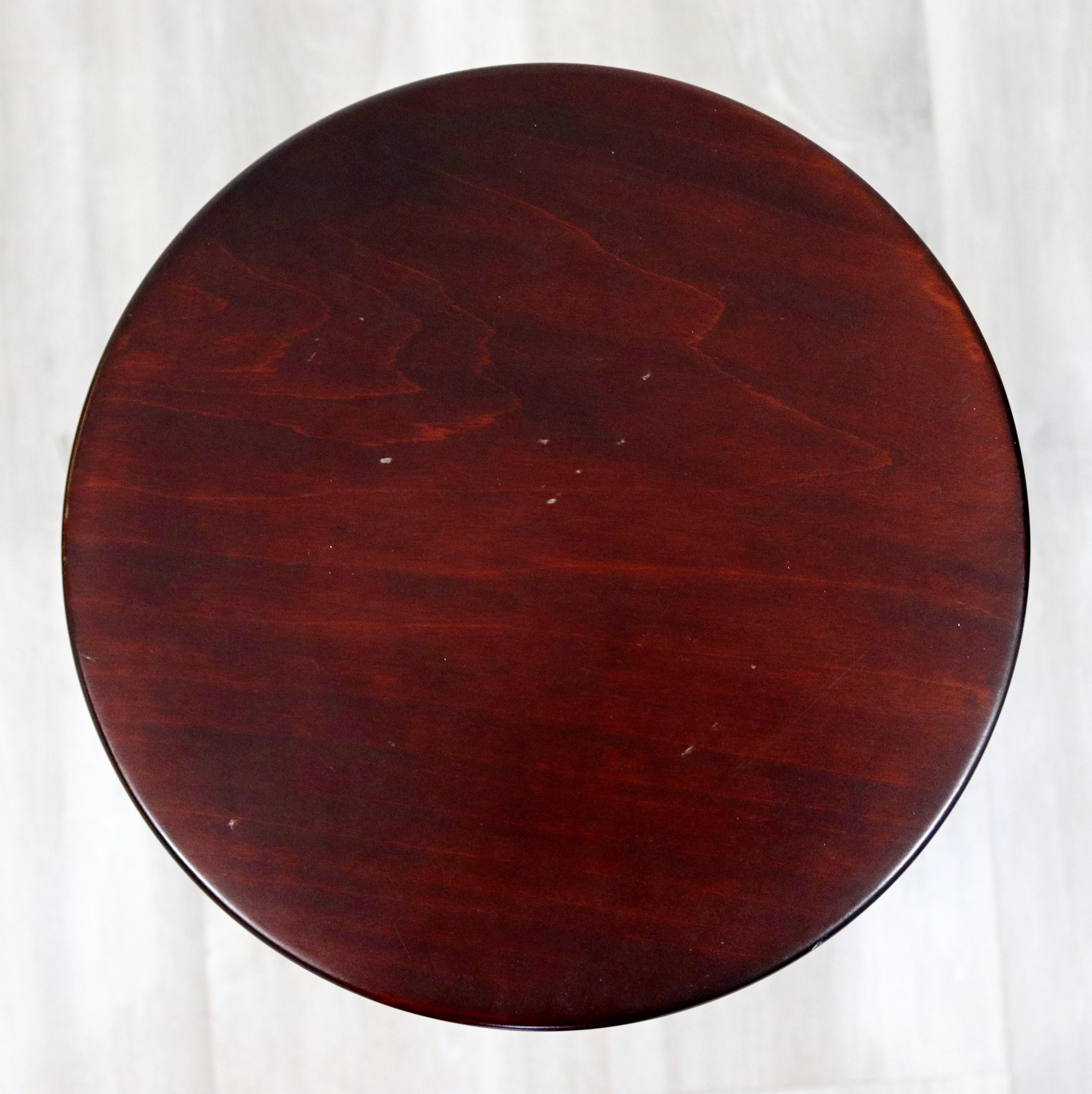 20th Century Contemporary Modernist Dialogica Round Ringed Wood Side End Table or Stool
