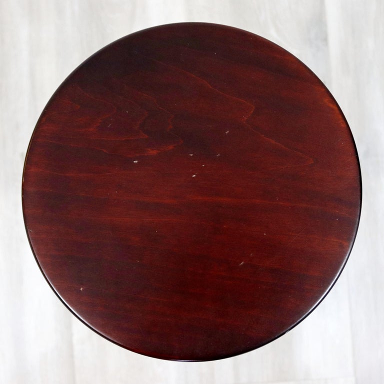 20th Century Contemporary Modernist Dialogica Round Ringed Wood Side End Table or Stool For Sale