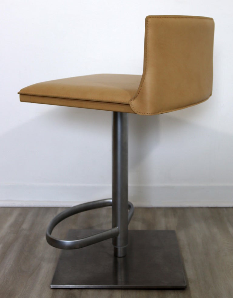 Contemporary Modernist Frag Brushed Aluminum Bar Counter Stool Italian ...