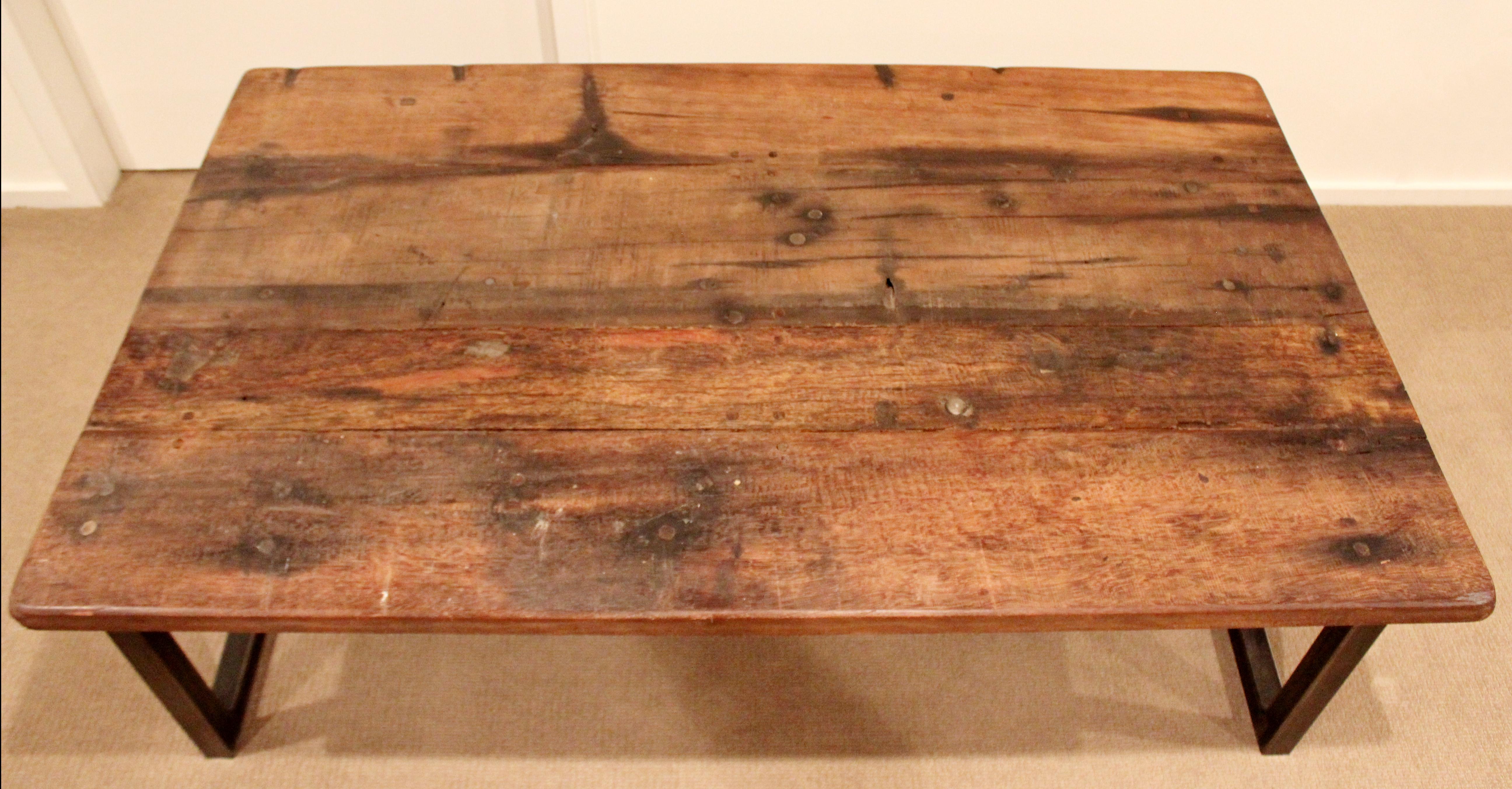wood and metal coffee table
