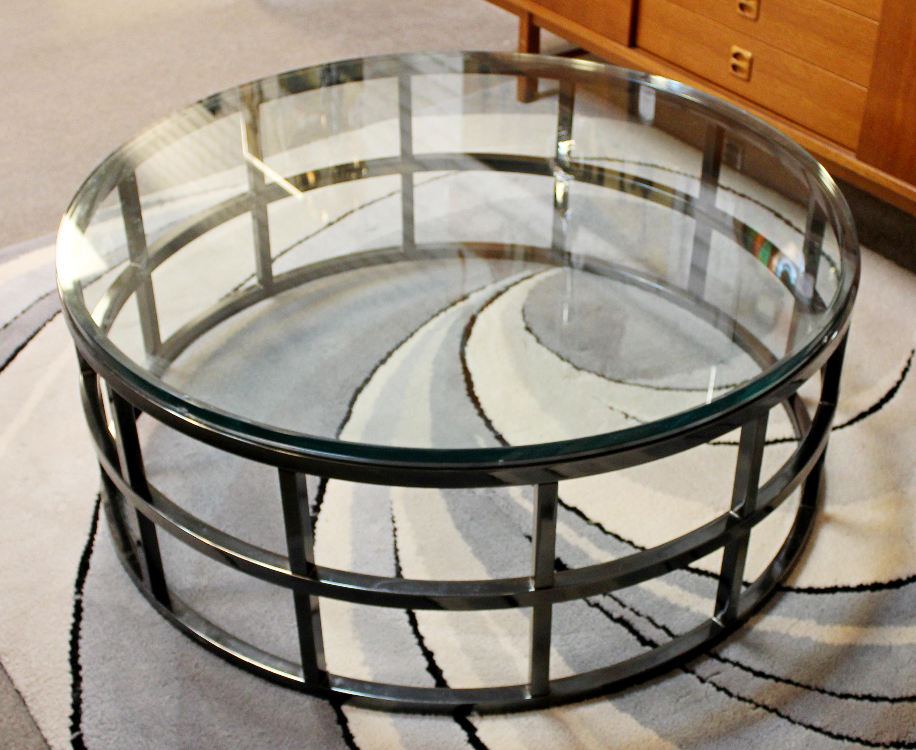 large round metal coffee table