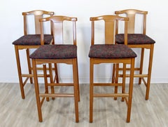 Contemporary Modernist Lowenstein Set of 4 Counter Bar Stools, 1990s