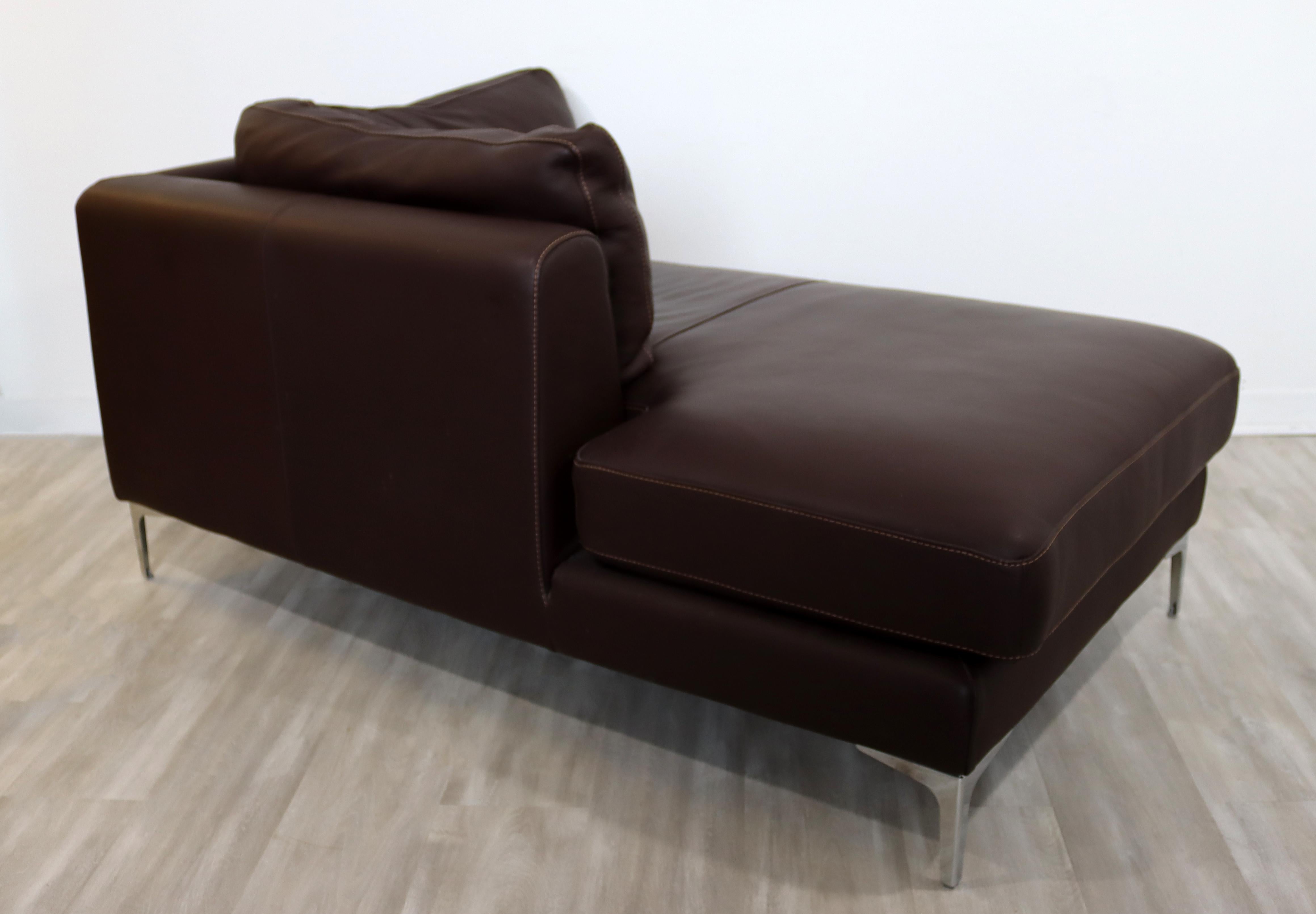 chaise lounge brown leather