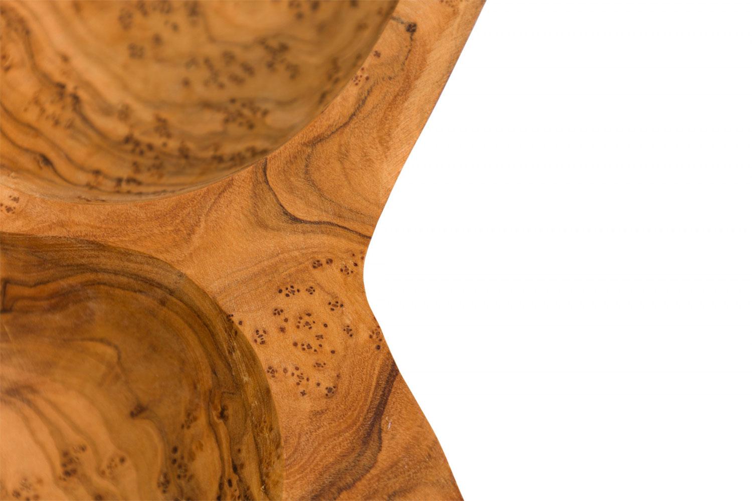 Contemporary Modernist Olive Wood Multi-Compartment Tray im Angebot 3