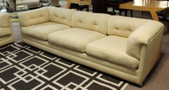 Contemporary Modernist Pair of Tufted Cream Directional Sofas, 1980s