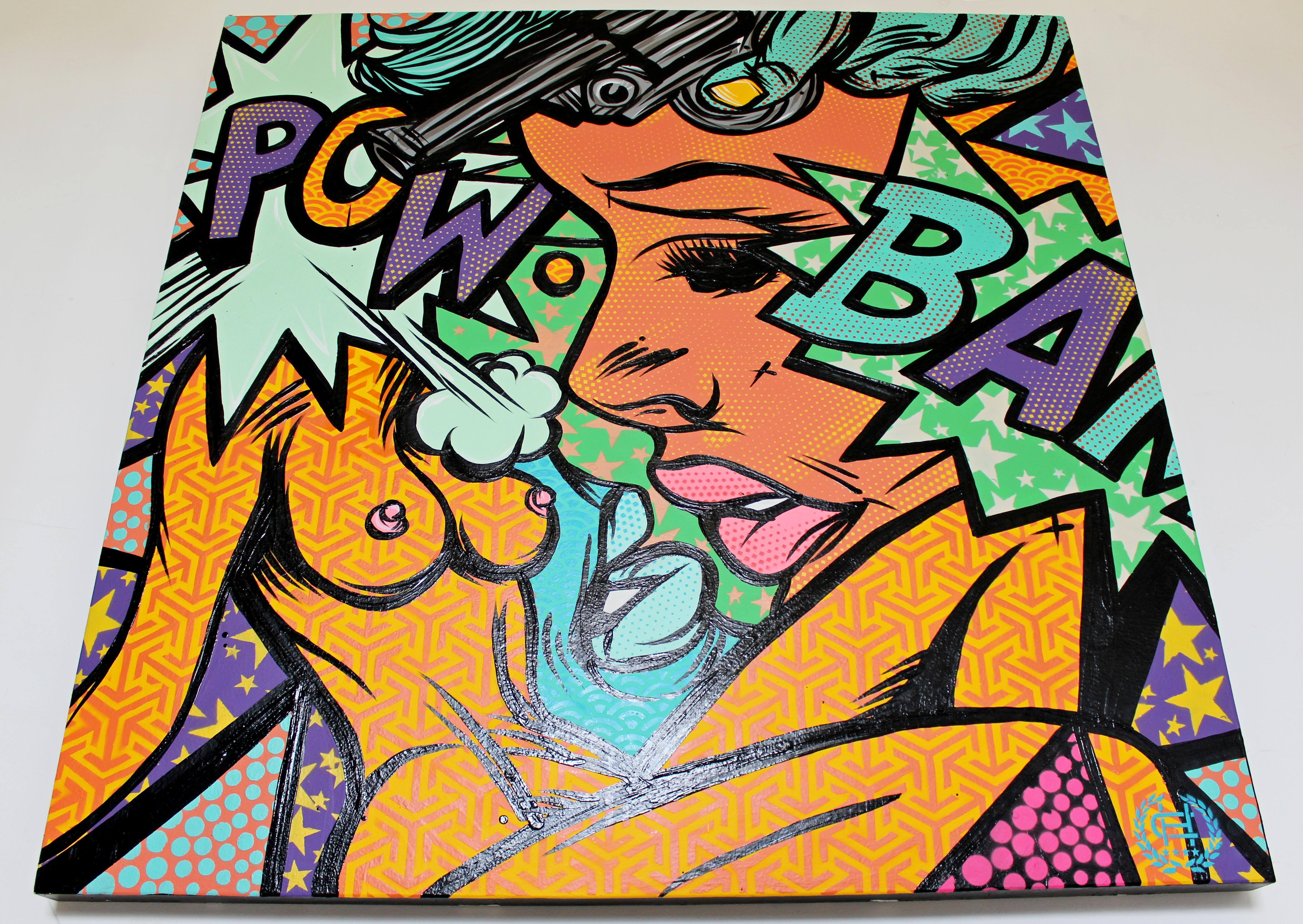 Contemporary Modernist Pop Graphic Art Signed Chris Hobe Artrevolt, Dated 2015 2