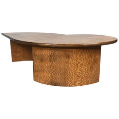 Contemporary Modernist Quilted Maple Coffee/Cocktail Table, David Forster