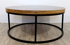 Contemporary Modernist Round Custom Made Glitter Coffee Table Functional Art