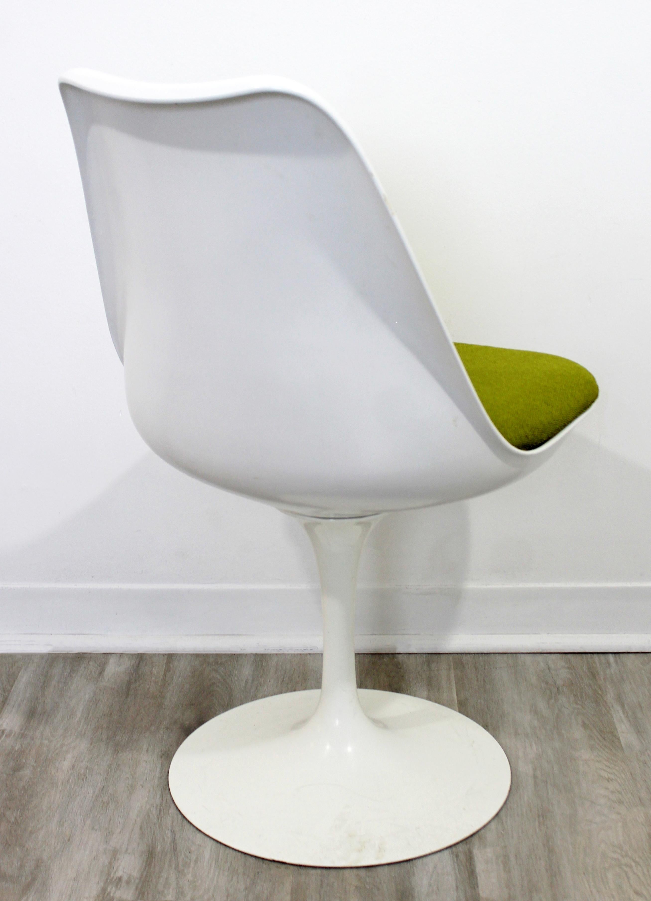 American Contemporary Modernist Saarinen Knoll White Tulip Side Swivel Chair DWR