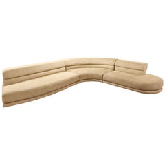 Contemporary Modernist Sculptural Serpentine Sofa Sectional Kagan Style, 1980s
