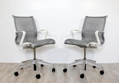 Contemporary Modernist Set of 6 Swivel Rolling Office Chairs Herman Miller