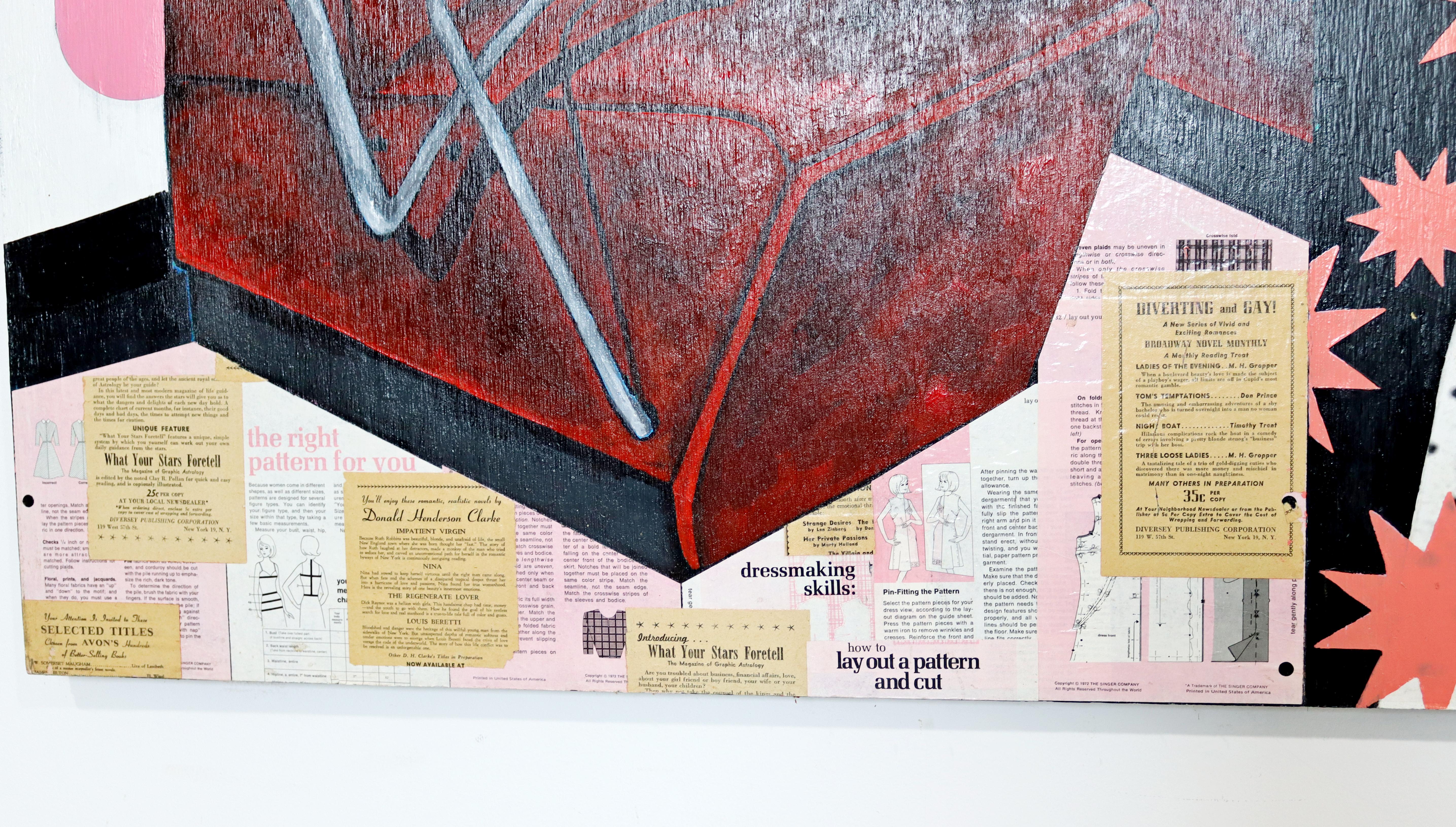 Contemporary Modernist Signed Acrylic Mixed Media Painting Melissa Mastrangelo 3