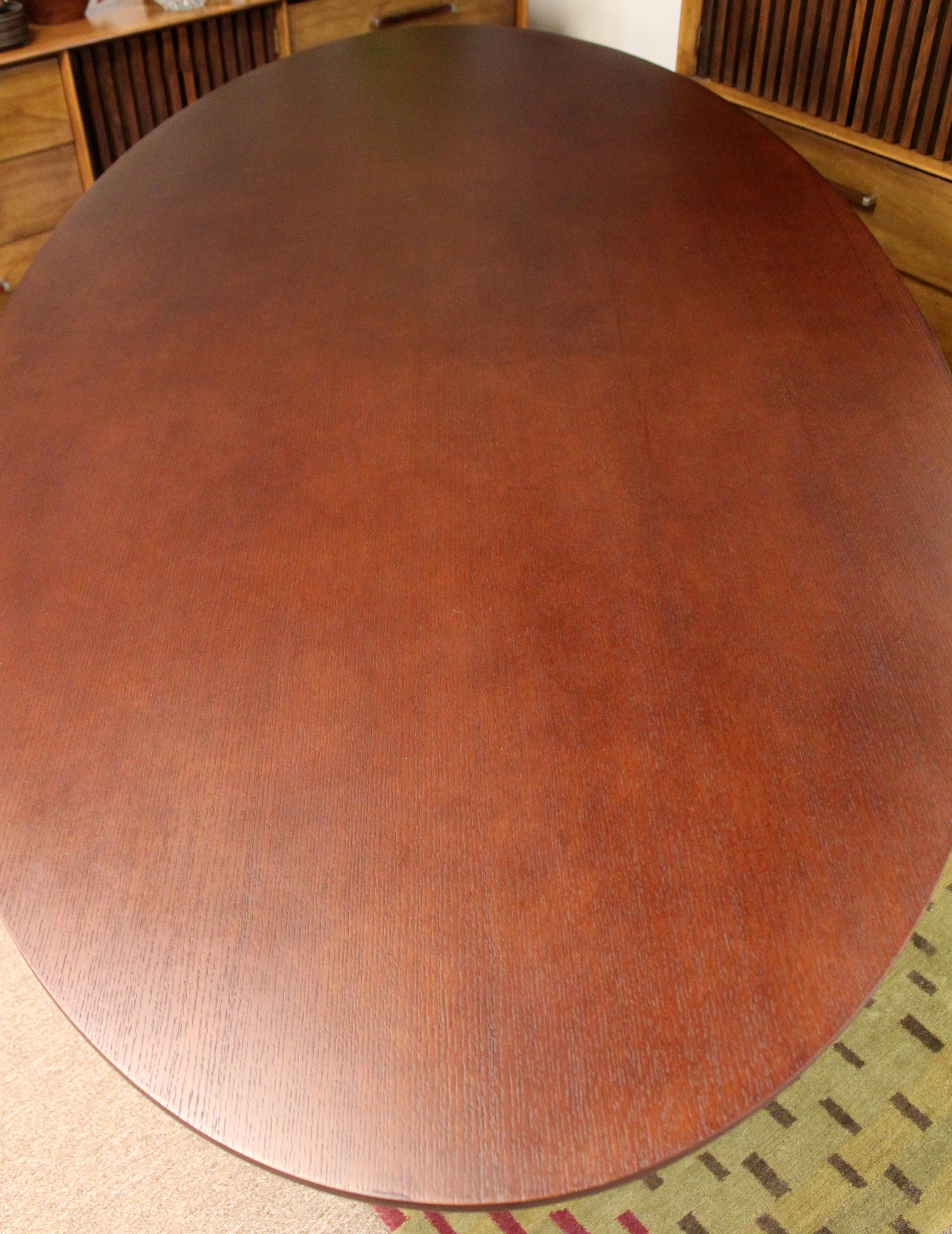 Contemporary Modernist Sullivan Oval Wood Dining Table 1990s 1