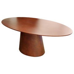 Contemporary Modernist Sullivan Oval Wood Dining Table 1990s