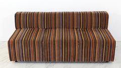 Contemporary Modernist Vintage Style Coalesse Steelcase Loveseat Sofa Striped