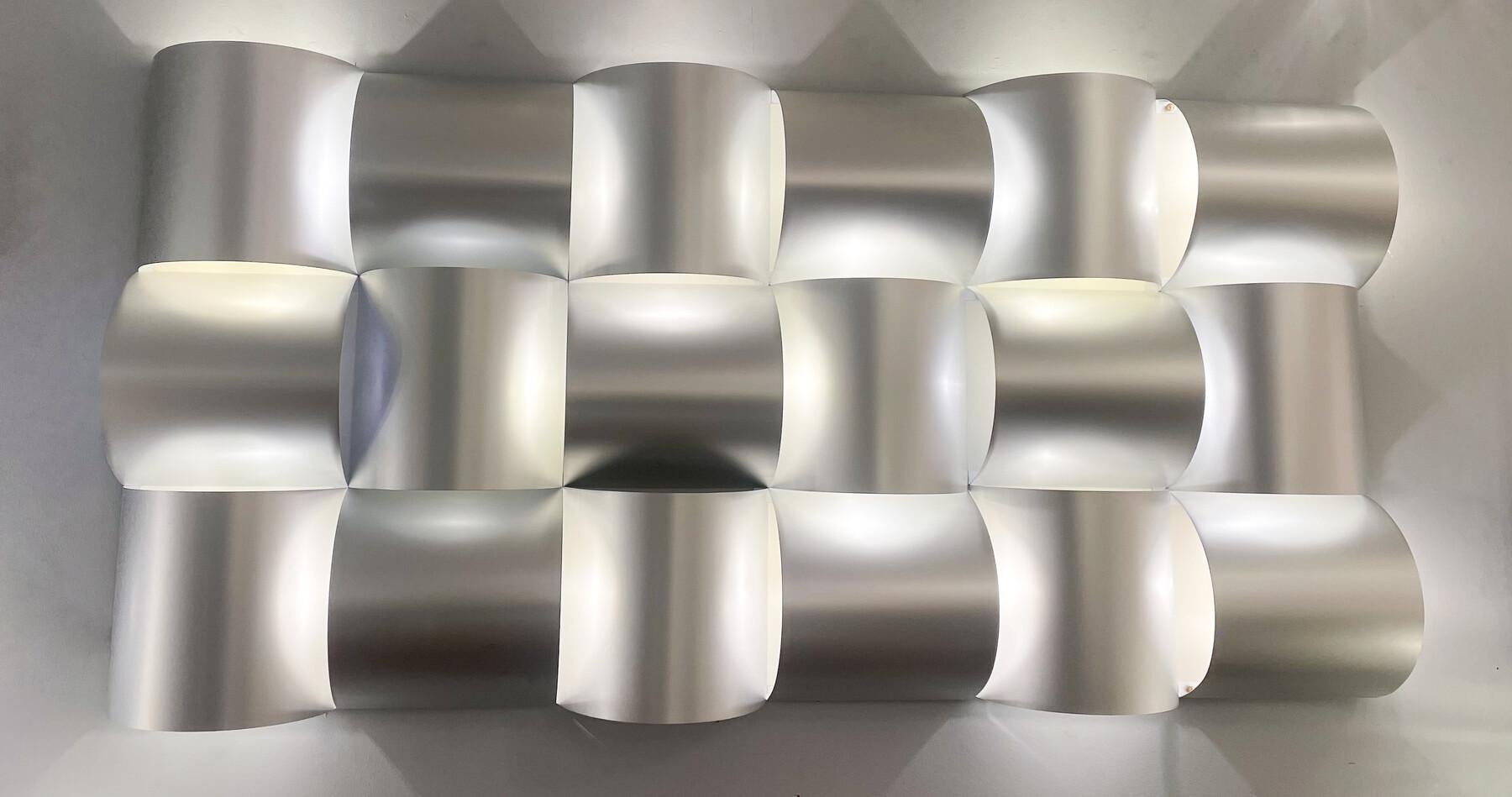 Modern Contemporary Modular Aluminium Wall Light Panel, Belgium For Sale