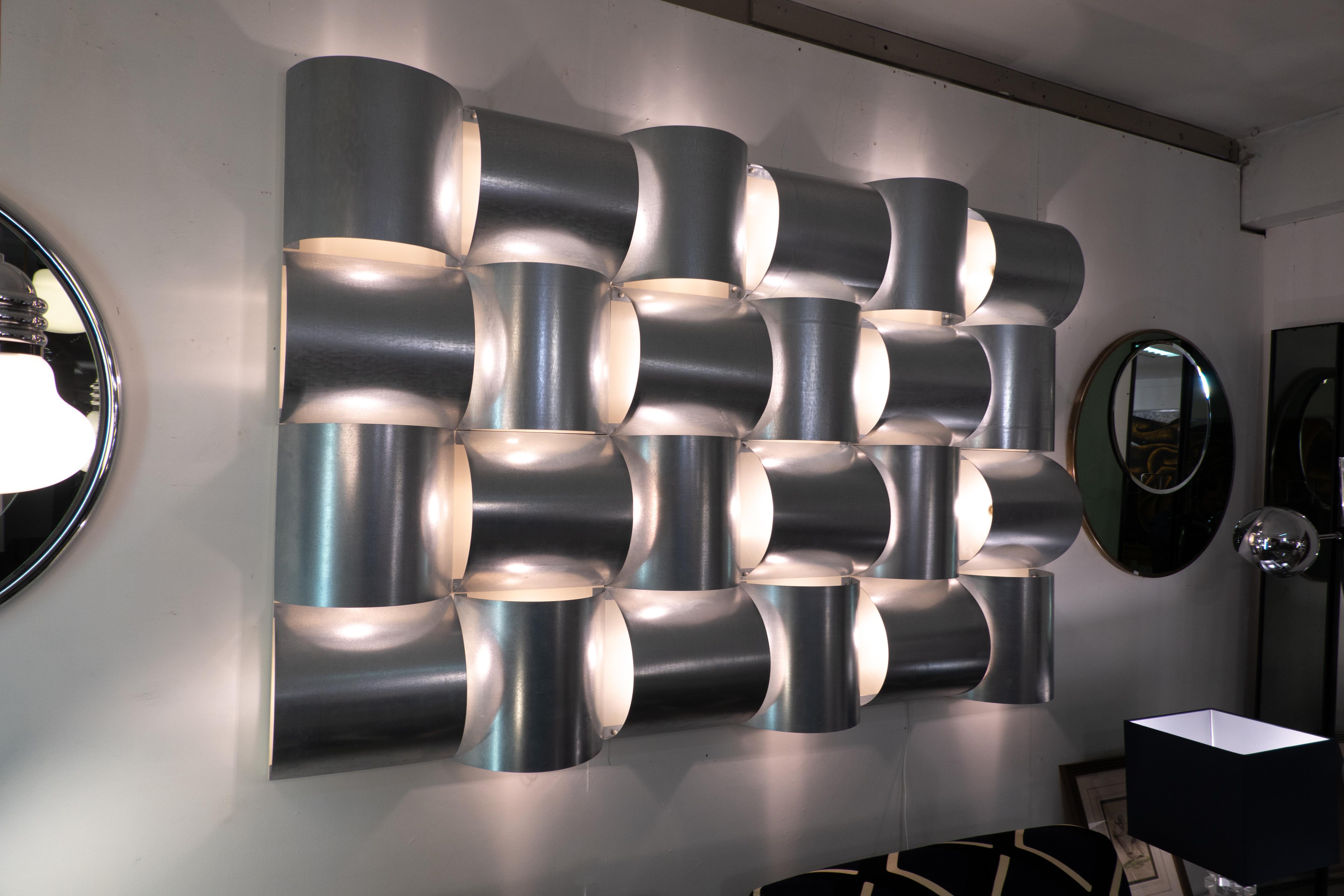 Modern Contemporary Modular Aluminium Wall Light Panel, Belgium  For Sale