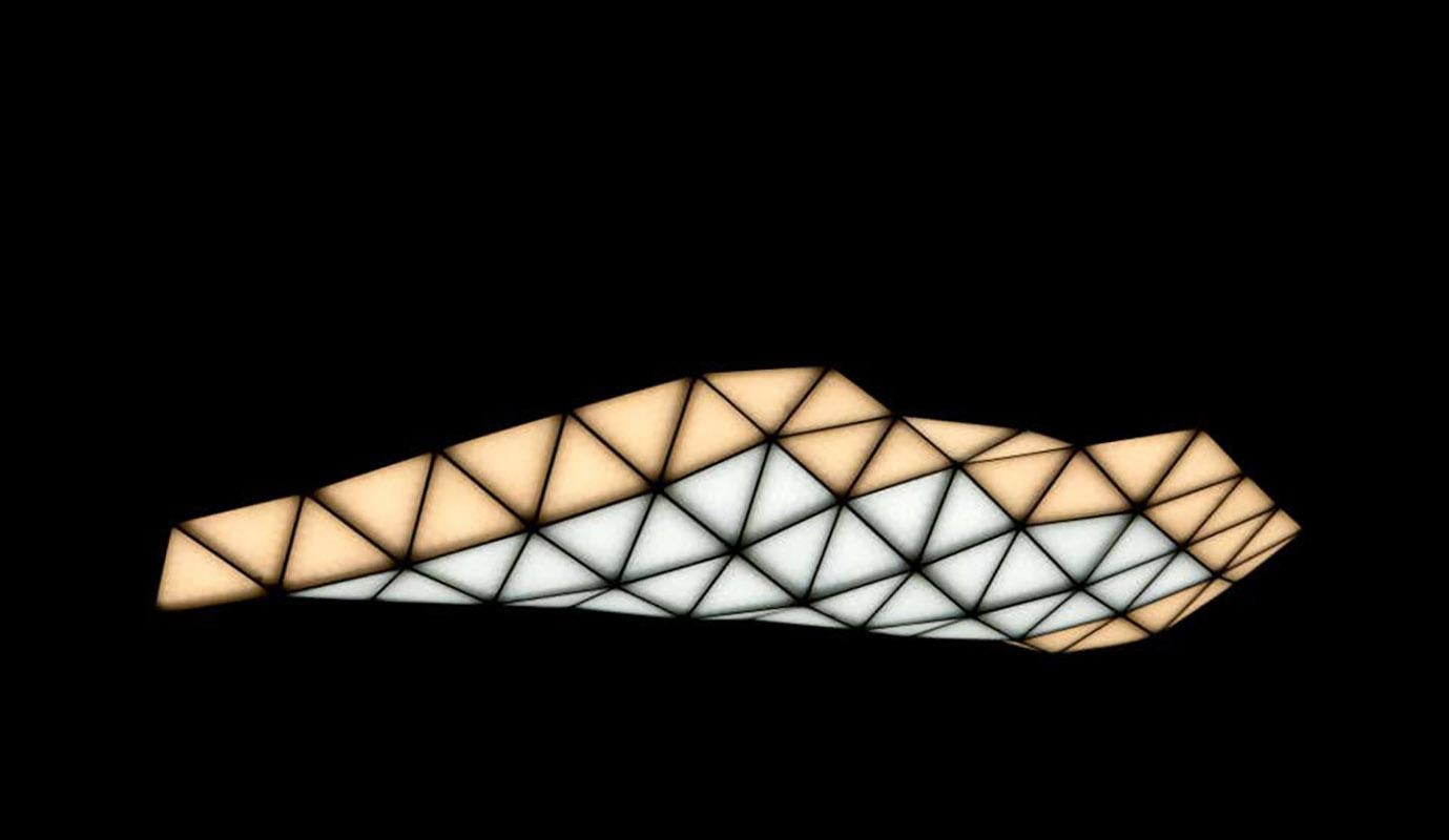 Minimalist Contemporary Modular Pendant Carbon Light TRI18 by Tokio