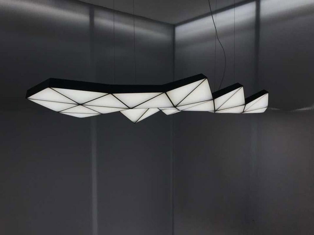 Contemporary Modular Pendant Carbon Light TRI58 by Tokio In New Condition In Beverly Hills, CA