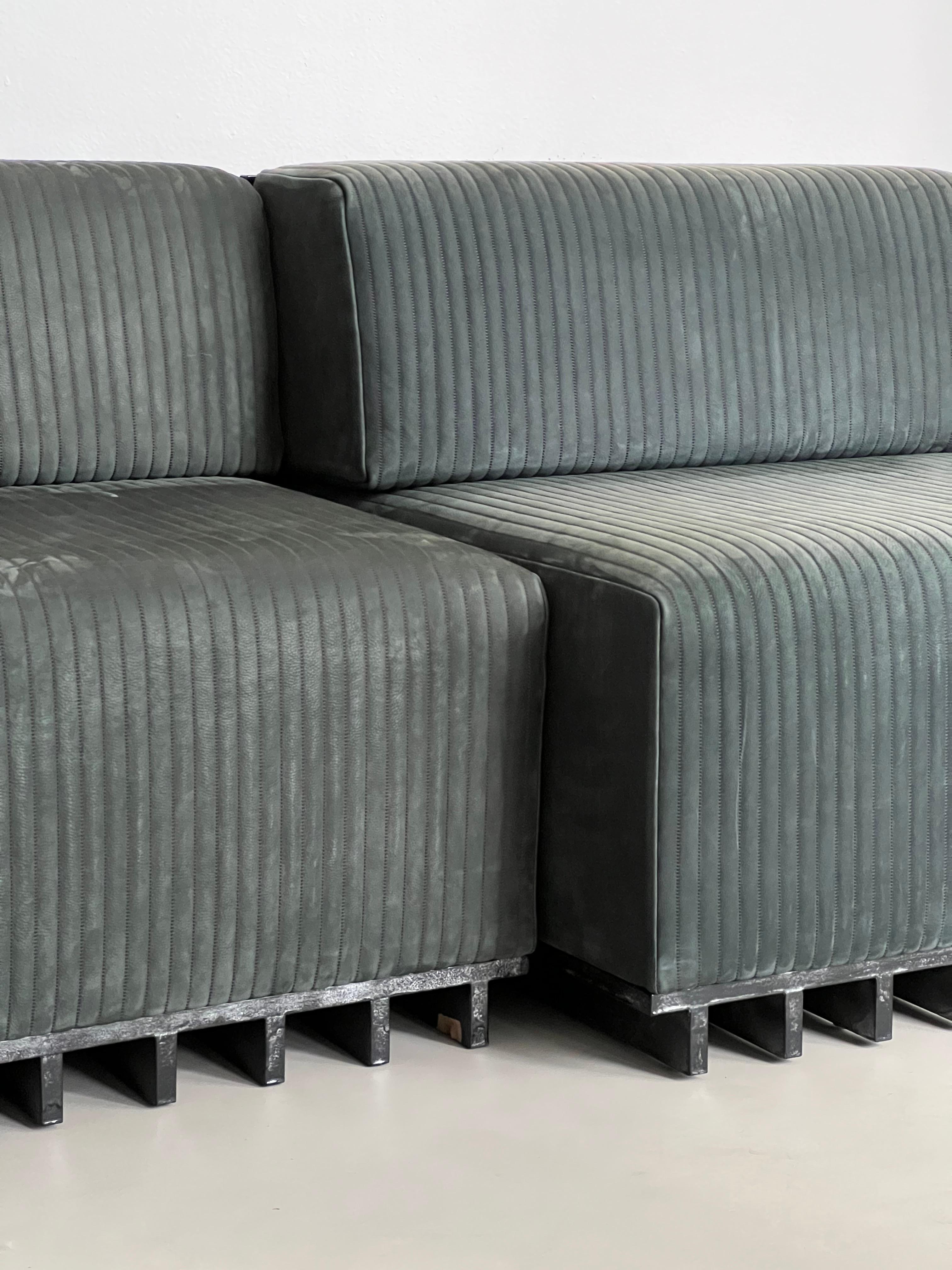Contemporary modular Sofa & Armchairs LAmè system, brutalist furniture en venta 11