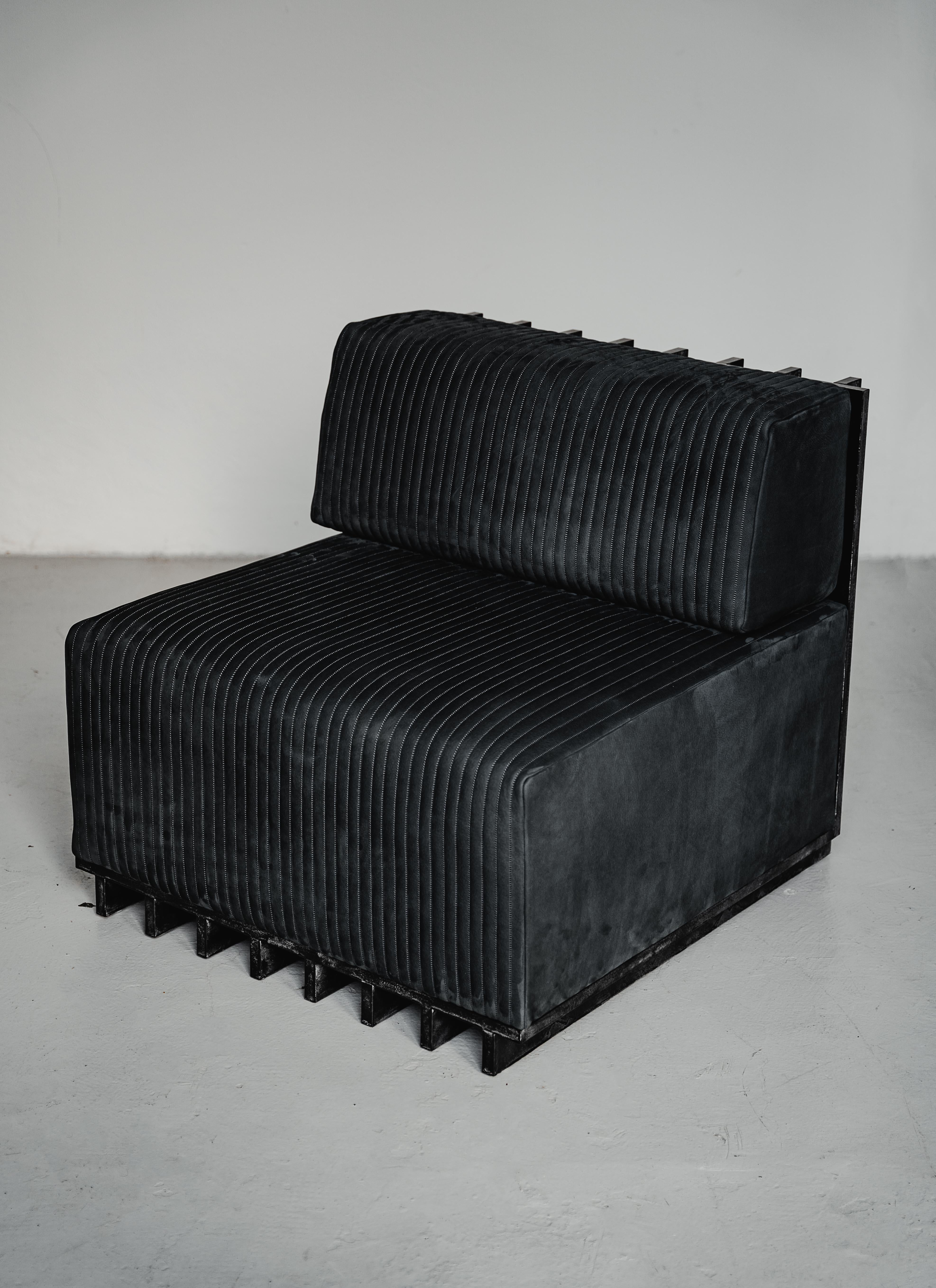 Contemporary modular Sofa & Armchairs LAmè system, brutalist furniture Patinado en venta