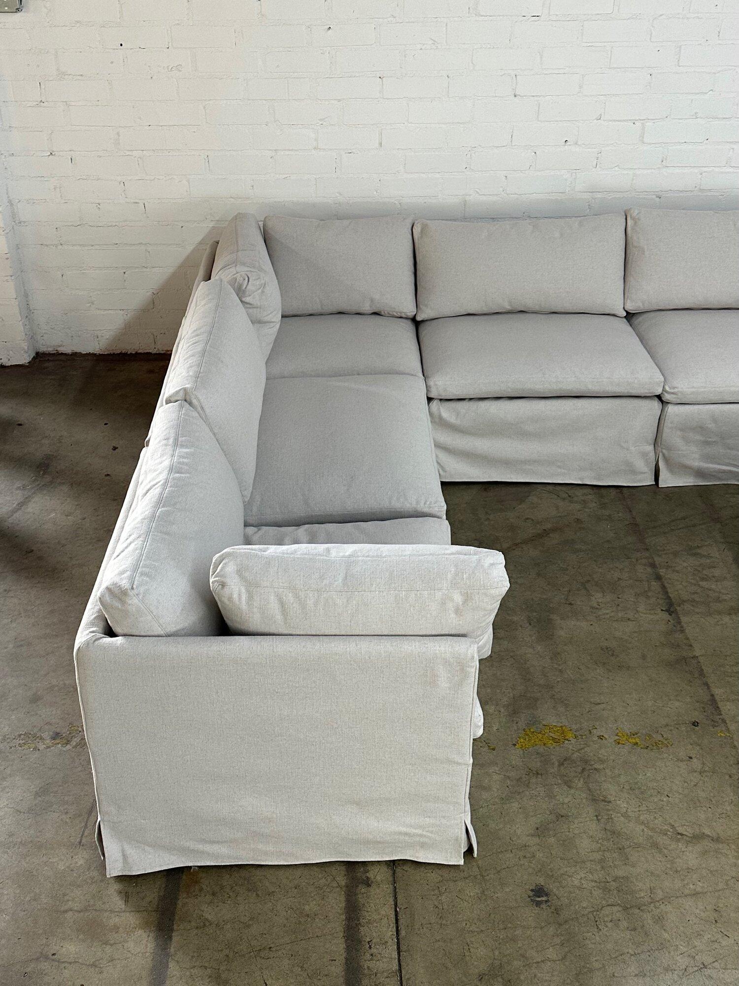 North American Contemporary Modular Sofa in Bone Beige For Sale