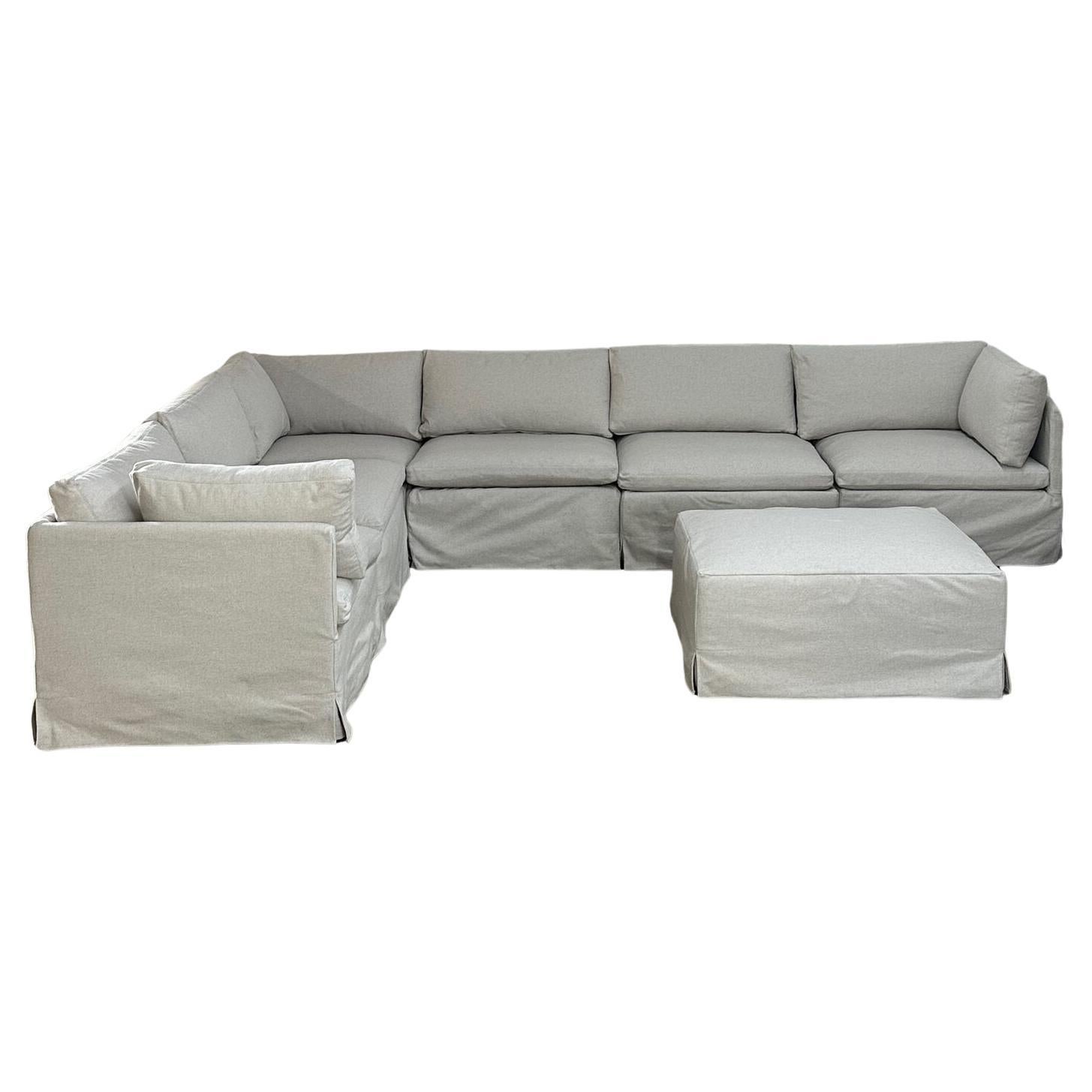 Contemporary Modular Sofa in Bone Beige For Sale