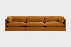 Sofá Modular Contemporáneo en Tapicería de Algodón Tejido Camel