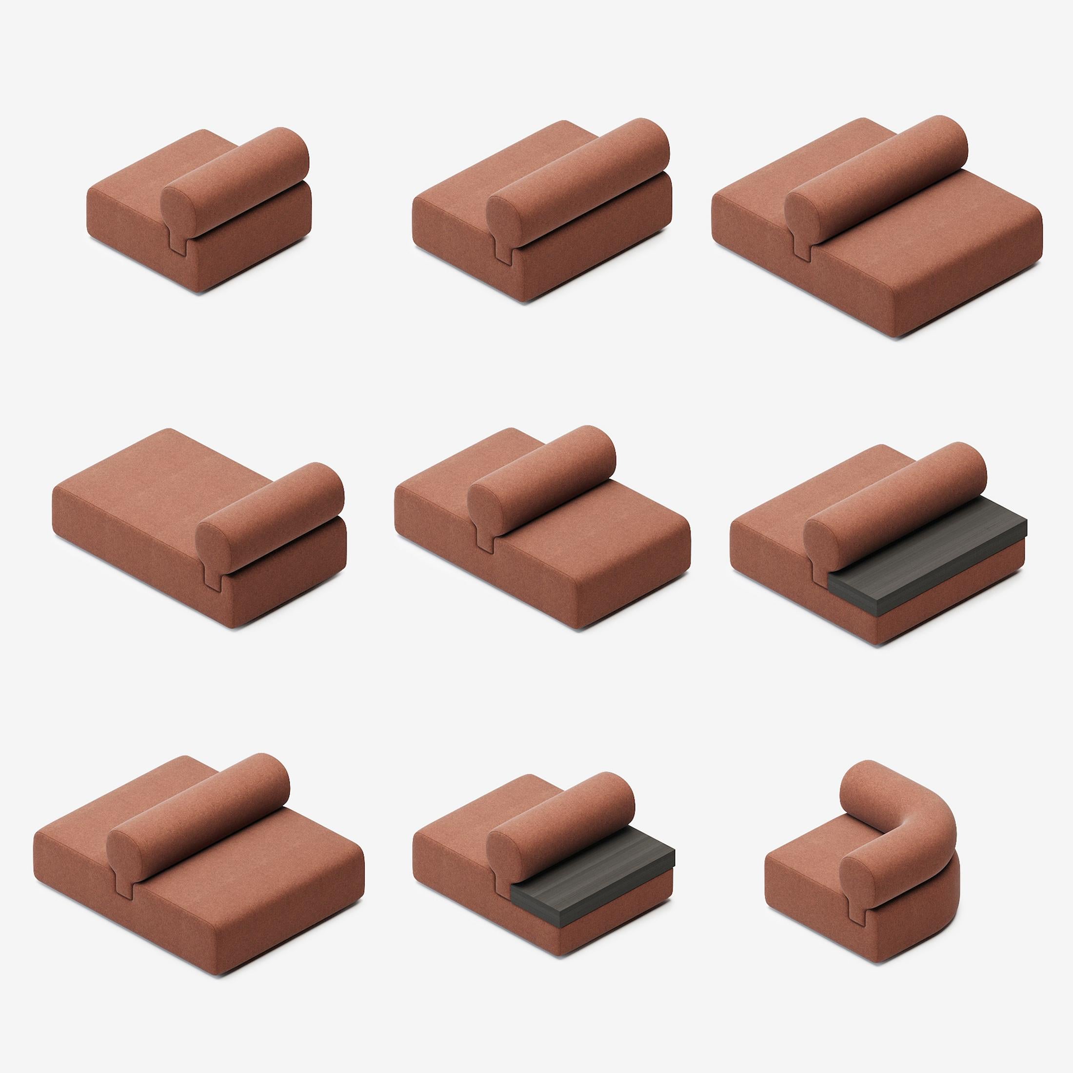 Tissu Contemporary Modular Sofa 'OAK' by WOO – Custom Designer Sectional in Upholstere en vente