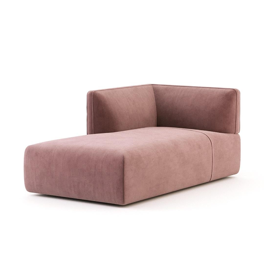 Contemporary Modular Sofa Offered in Elephant Velvet For Sale 4