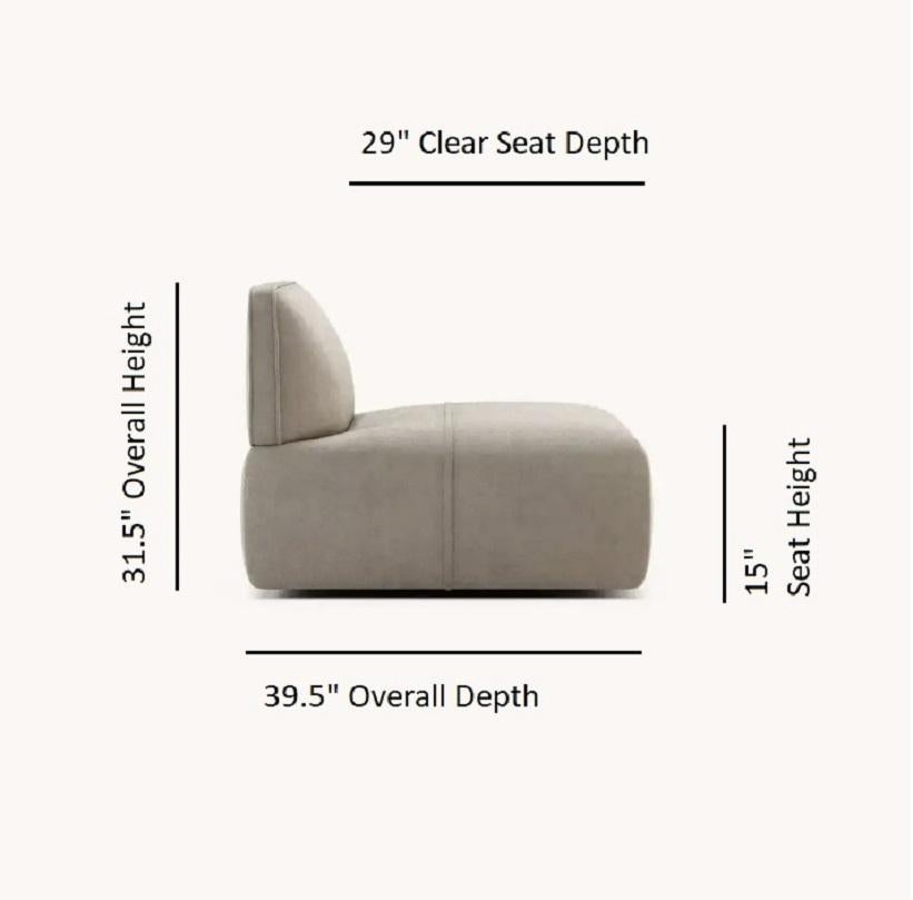 Contemporary Modular Sofa Offered in Elephant Velvet For Sale 6