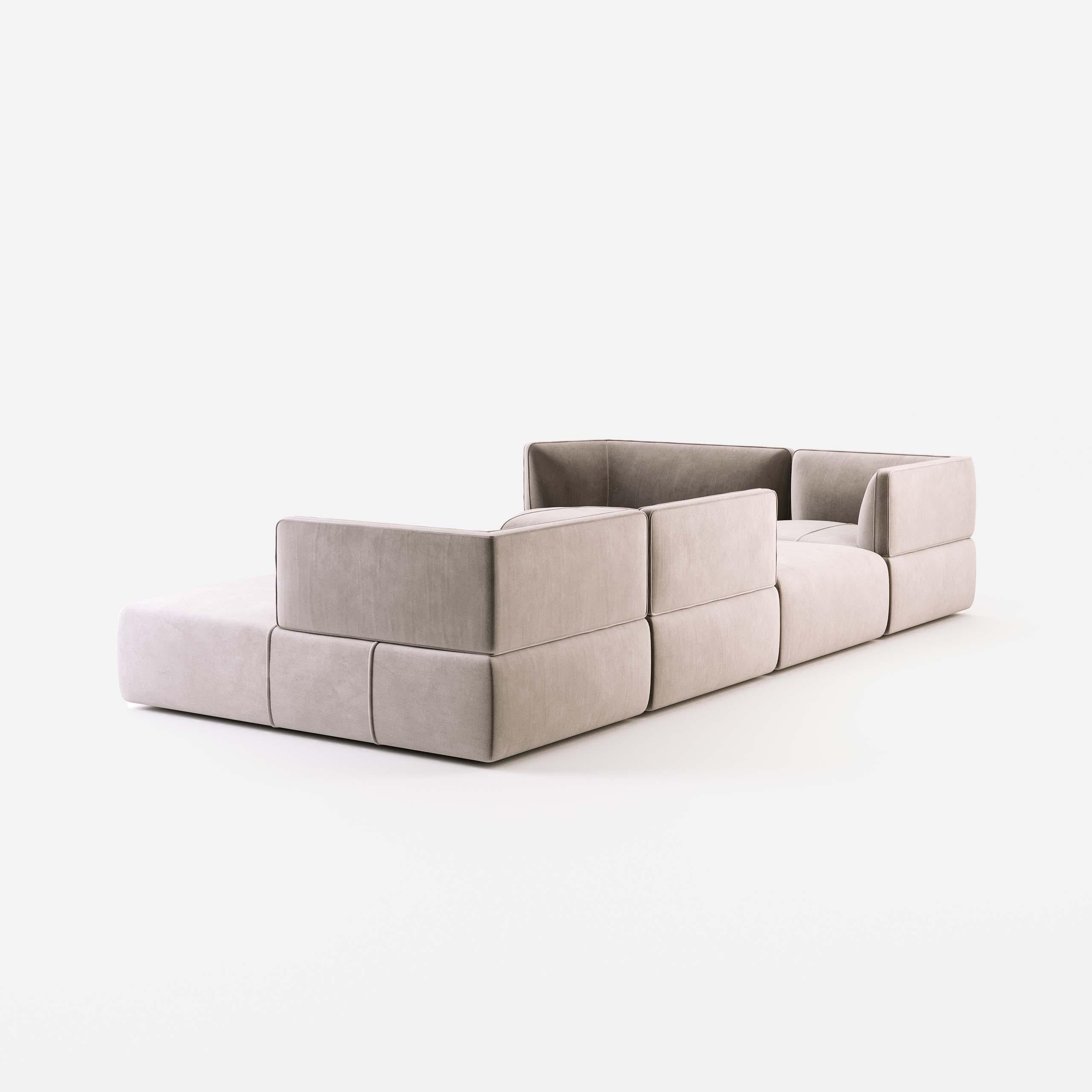 Canapé modulaire contemporain en velours éléphant proposé Neuf - En vente à New York, NY
