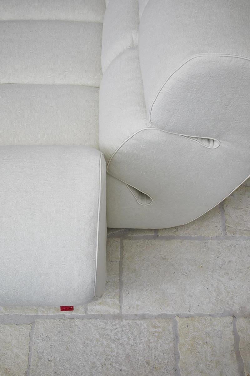 Contemporary Modular Sofa 'Palmo' by Amura Lab, Daino Leather 004 For Sale 6