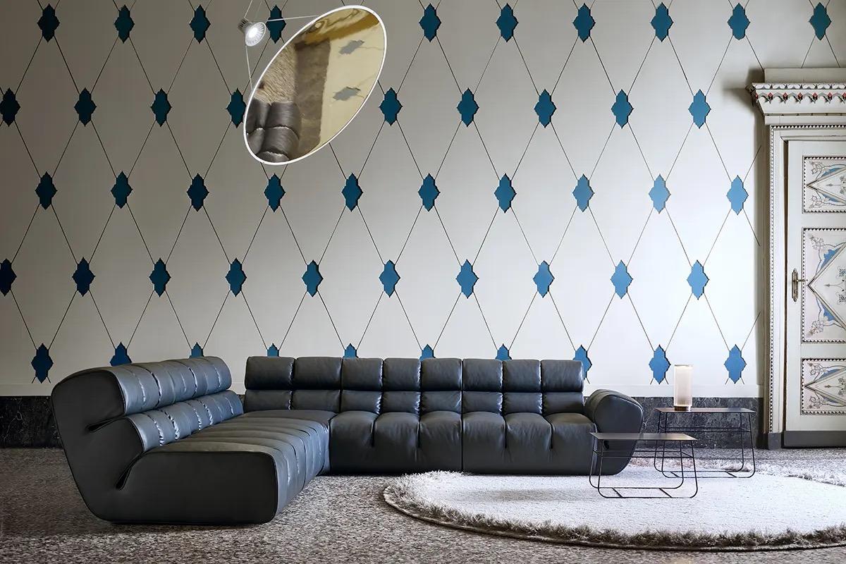 Zeitgenössisches modulares Sofa „Palmo“ von Amura Lab, Daino Leder 004 (Moderne) im Angebot