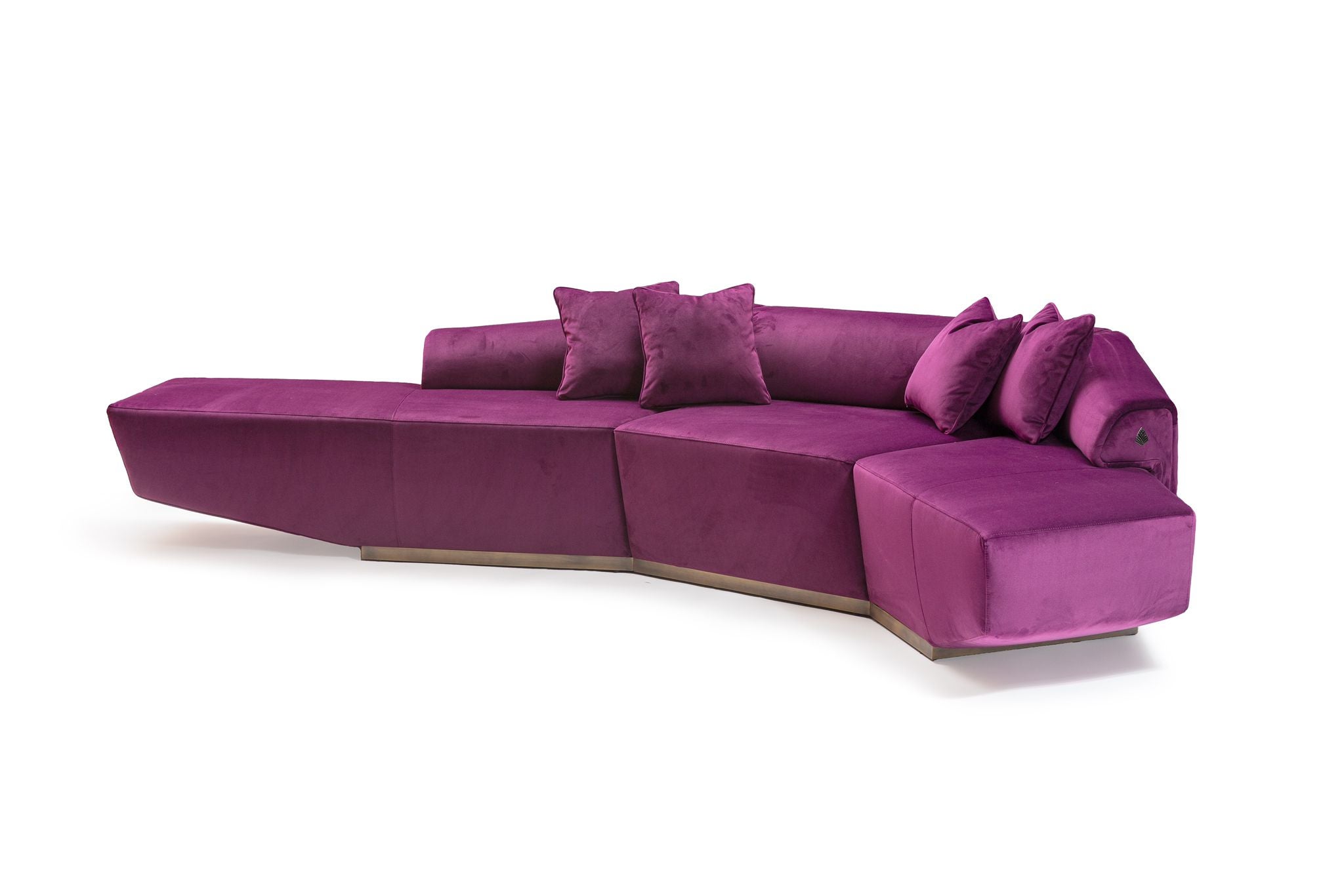 Contemporary Modular Sofa Settee Velvet Geometric