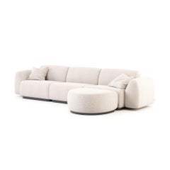 Divano modulare contemporaneo Stone in tessuto imbottito, fatto a mano da Stylish Club