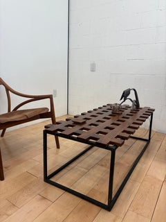 Contemporary Modular Walnut & Steel Coffee Table