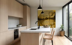 Modern Silver-Titanium Glass Wall Sculpture, Contemporary Design