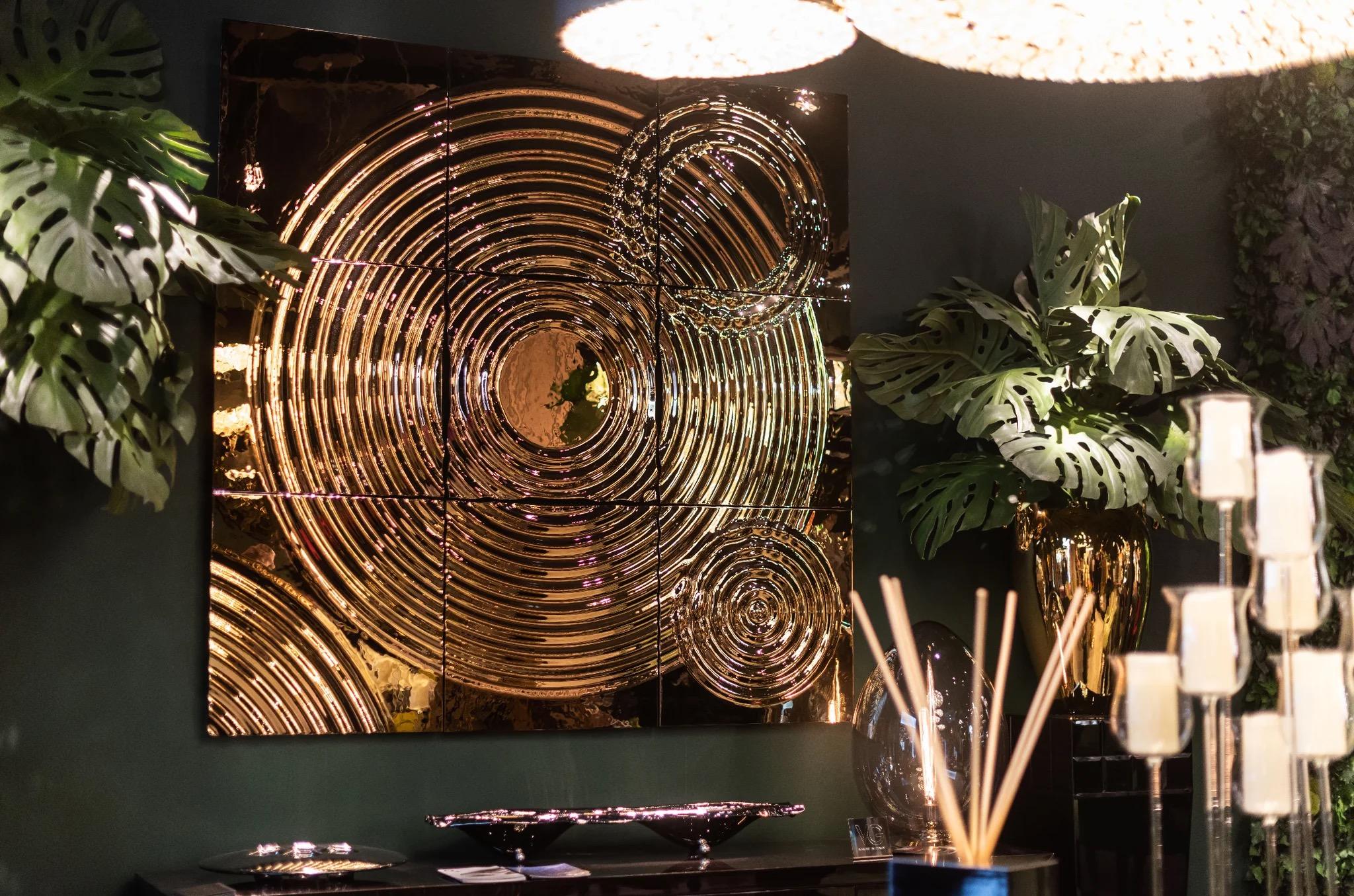 Zeitgenössische Module Interferenz Wand Komposition x9 Gold (Ukrainisch) im Angebot