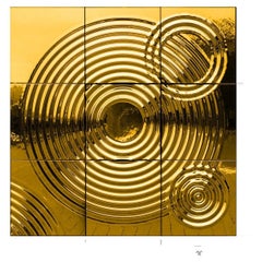 Contemporary Module Interference Wall Composition x9 Gold