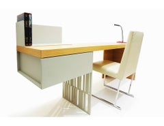 Zeitgenössischer Schreibtisch Molteni & Co Scriba mit 2 B&B Italia Solo Lederstühle