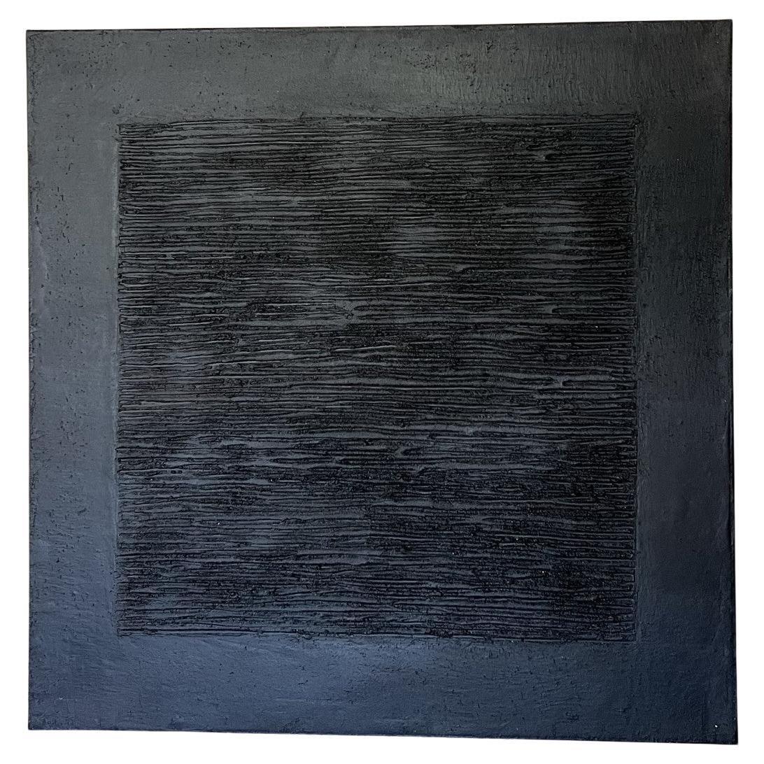Monochrome Contemporary organic Painting by Hymn of Silence "Framed Liberty" (Liberté encadrée)