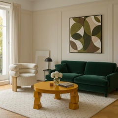 Mesa de centro escultórica monolítica contemporánea lacada y pulida a mano